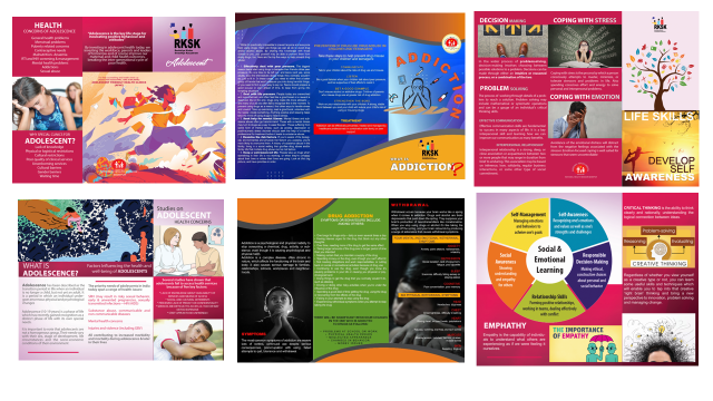 Photo Brochures on Adolescent Health, Addiction, Life Skills etc.